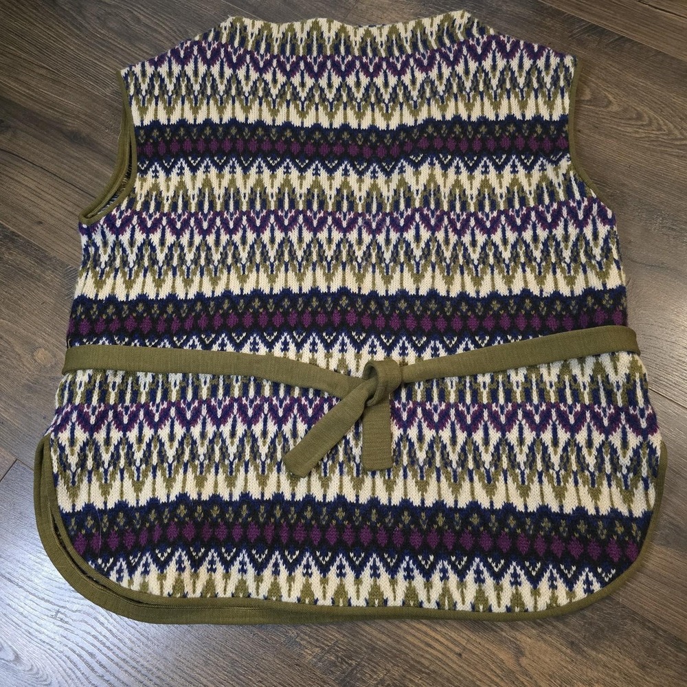 Vintage Iceland Jersey Modeller Igloo Wool Sweater‎ Vest Fair Isle Nordic Large